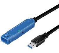 LogiLink Câble USB USB 3.2 Gen1 USB-A femelle, USB-A mâle 20.00 m noir, bleu actif avec amplification du signal UA0400