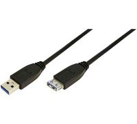 LogiLink Câble USB USB 3.2 Gen1 USB-A mâle, USB-A femelle 2.00 m noir blindage double CU0042