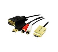 LogiLink - Câble vidéo/audio - HDMI mâle pour 15 pin D-Sub (DB-15), RCA x 2 mâle - 2 m