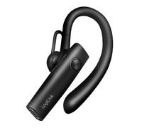 LogiLink Casque Mono sans Fil avec Clip d'oreille, BT Version 5.4, Charge Via USB-C, Environ 100 Heures, Microphone Amovible