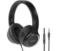 LogiLink Casque st?r?o de haute qualit?, avec microphone, noir Connexion : prise jack 3,5 mm, Bed int?gr? (Filaire), ?couteurs, Noir