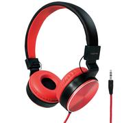 LogiLink Casque stéréo pliable noir/rouge