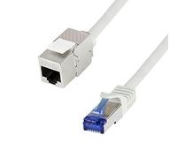 LogiLink CC5092S RJ45 Câble réseau, câble patch CAT 6a S/FTP 10 m gris avec cliquet d'encastrement 1 pc(s)