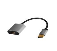 LogiLink CDA0108 Adaptateur Vidéo DisplayPort 1.2 Mâle vers HDMI 1.3 Femelle 0.15m, 3840x2400 60Hz, HDCP, DPCP, Contacts Or, Noir/Gris