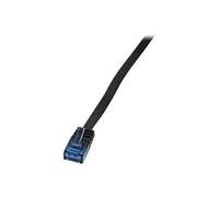 Logilink cf2063u câble cat6 u utp flat patch slimline awg32 3 m noir