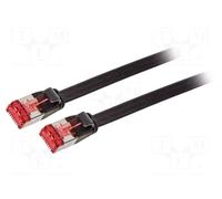 LogiLink SlimLine - Cordon de raccordement - RJ-45 (M) pour RJ-45 (M) - 20 m - U/FTP, PiMF - CAT 6a - moulé, sans crochet, plat - noir