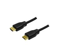 LogiLink CH0037 : Câble HDMI 2m, HDMI Type A (Standard) mâle/mâle, Contacts plaqués Or, Noir, Code SH 84733080