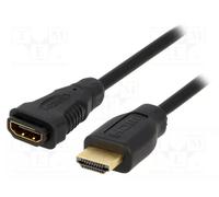 LogiLink Câble HDMI rallonge CH0056 - 2 m - HDMI 1.4, Ethernet, ARC - Noir