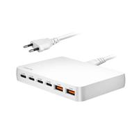 LogiLink Chargeur de Bureau 6 Ports USB-A/C avec 5 Protections 100 W, GaN (nitrure de Gallium), 2 Ports USB-A (QC), 4 Ports USB-C (PD)