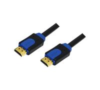 LogiLink CHB1103 Câble HDMI 3m, Connecteurs Type A, Contacts Plaqué Or, Transfert 8.16 Gbit/s, Noir/Bleu, Mâle/Mâle