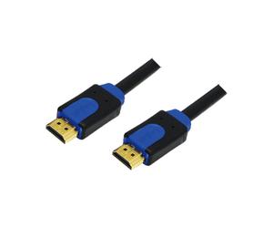 LogiLink CHB1103 Câble HDMI 3m, Connecteurs Type A, Contacts Plaqué Or, Transfert 8.16 Gbit/s, Noir/Bleu, Mâle/Mâle