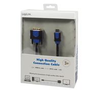 Logilink CHB3103 Logilink Câble HDMI vers DVI Connecteurs 18+1pin St/St 3.00m n/b 1.4