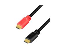 LogiLink CHV0100 : Câble HDMI 2.0 10m, Type A (Standard) Mâle-Mâle, Contacts Or, 3D/ARC, 18 Gbit/s, 3840x2160 60Hz, HDCP 2.2, Noir/Rouge