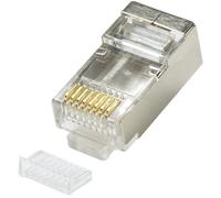 LogiLink Connecteur RJ45 pour câble rond Cat.5e blindé avec aide à l'enfilage 100 pièces