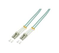 LogiLink - Cordon de raccordement - LC multi-mode (M) pour LC multi-mode (M) - 15 m - 15 m - fibre optique - duplex - 50 / 125 microns - OM3 - sans halogène - turquoise