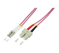 LogiLink FP4LS10 : Câble Fibre Optique OM4 10m LC/SC 50/125µm Multimode 40Gbps LSZH RoHS Diamètre 3mm