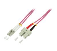 - Cordon de raccordement - LC multi-mode (M) pour SC multi-mode (M) - 15 m - fibre optique - duplex - 50 / 125 microns - OM4 - sans halogène - violet