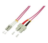LogiLink - Cordon de raccordement - LC multi-mode (M) pour SC multi-mode (M) - 2 m - fibre optique - duplex - 50 / 125 microns - OM4 - sans halogène - violet