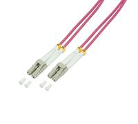 LogiLink - Cordon de raccordement - LC/UPC multimode (M) pour LC/UPC multimode (M) - 50 m - fibre optique - duplex - 50 / 125 microns - OM4 - sans halogène - violet