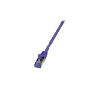 LogiLink CQ309VS RJ45 Câble réseau, câble patch CAT 6a S/FTP 10.00 m violet ignifuge, sans halogène, avec cliquet dencastrement 1 pc(s)