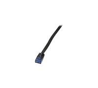 LogiLink - Cordon de raccordement - RJ-45 (M) pour RJ-45 (M) - 5 m - UTP - CAT 5e - moulé, plat - noir