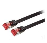 - Cordon de raccordement - RJ-45 (M) pour RJ-45 (M) - 7.5 m - U/FTP, PiMF - CAT 6 - moulé, sans crochet, plat - noir