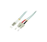 LogiLink - Cordon de raccordement - SC multi-mode (M) pour LC multi-mode (M) - 1 m - fibre optique - duplex - 50 / 125 microns - OM3 - sans halogène
