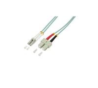 LogiLink - Cordon de raccordement - SC multi-mode (M) pour LC multi-mode (M) - 10 m - fibre optique - duplex - 50 / 125 microns - OM3 - sans halogène - turquoise