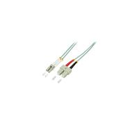 LogiLink - Cordon de raccordement - SC multi-mode (M) pour LC multi-mode (M) - 3 m - fibre optique - duplex - 50 / 125 microns - OM3 - sans halogène