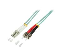 LogiLink - Cordon de raccordement - ST multi-mode (M) pour LC multi-mode (M) - 1 m - 1 m - fibre optique - duplex - 50 / 125 microns - OM3 - sans halogène - turquoise