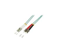 LogiLink - Cordon fibre optique ST vers LC - Duplex 1 m OM3 50/125 microns sans halogène - Turquoise