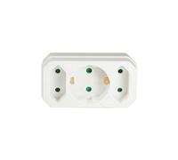 LogiLink - Coupe-circuit - CA 250 V - 3500 watt - entrée : CEE 7/4 - connecteurs de sortie : 3 (Europlug, power CEE 7/3) - Europe - blanc