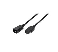 LogiLink CP091 Câble d'alimentation 1.8m Noir, Coupleur C14 (Mâle) vers Coupleur C13 (Femelle), 250V, 10/16A, Section 0.75mm²