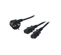LogiLink CP101 Câble d'alimentation 1.5m Schuko CEE7/14 mâle vers Coupleur IEC C13 femelle - Noir, Longueur 1.5 mètre
