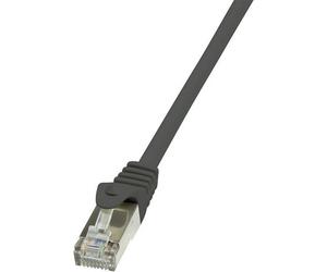 LogiLink CP1023S RJ45 Câble réseau, câble patch CAT 5e F/UTP 0.50 m noir avec cliquet d'encastrement