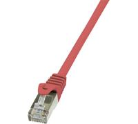 LogiLink CP1034S RJ45 Câble réseau, câble patch CAT 5e F/UTP 1.00 m rouge avec cliquet d'encastrement