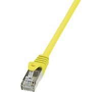 LogiLink CP1037S RJ45 Câble réseau, câble patch CAT 5e F/UTP 1.00 m jaune avec cliquet d'encastrement