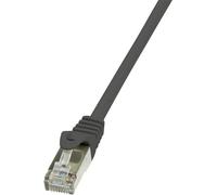 LogiLink CP1053S RJ45 Câble réseau, câble patch CAT 5e F/UTP 2.00 m noir avec cliquet d'encastrement