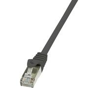 LogiLink CP1063S RJ45 Câble réseau, câble patch CAT 5e F/UTP 3.00 m noir avec cliquet d'encastrement