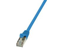 LogiLink CP1066S RJ45 Câble réseau, câble patch CAT 5e F/UTP 3.00 m bleu avec cliquet d'encastrement