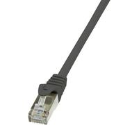 LogiLink CP1073S RJ45 Câble réseau, câble patch CAT 5e F/UTP 5.00 m noir avec cliquet d'encastrement