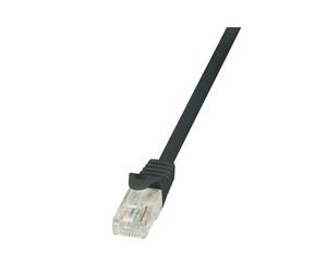 LogiLink CP1073U : Câble réseau Cat.5e U/UTP 5m RJ45-RJ45 Noir, contacts cuivre, AWG 26/7, certifié TIA/EIA-568-B