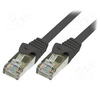 LogiLink Câble réseau CP1093S RJ45 CAT 5e F/UTP 10 m Noir avec cliquet d'encastrement 1 pc(s)