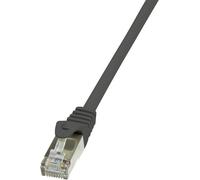 LogiLink CP1093S RJ45 Câble réseau, câble patch CAT 5e F/UTP 10.00 m noir avec cliquet d'encastrement 1 pc(s)
