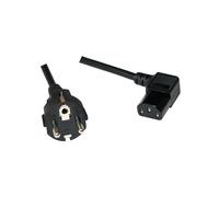 LogiLink CP117 Câble d'alimentation 2m, CEE 7-7 vers Coupleur C13, 250V 10A, Connecteurs mâle droit/femelle coudé 90°, Noir, RoHS