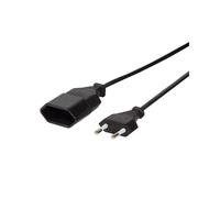 LogiLink CP122 Câble 1m Noir, Connecteurs CEE 7/16 Mâle vers CEE 7/16 Femelle, Conforme RoHS, Facteur de forme Droit