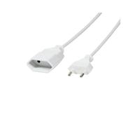 LogiLink CP127 : Câble 3m Blanc, Connecteurs CEE 7/16 Mâle - CEE 7/16 Femelle, Facteur de Forme Droit, Conforme RoHS
