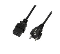 LogiLink CP151 Câble d'alimentation 1m CEE7/7 mâle vers IEC C19 femelle, 250V 16A, Noir. Spécifications : Conditionnement blister.