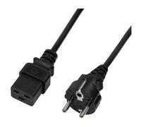 LogiLink CP153 Câble d'alimentation 3m, CEE7/7 vers Coupleur C19, 250V 16A, Noir, Section 1.5mm²