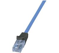 LogiLink CPP010 RJ45 Câble réseau, câble patch CAT 6a U/UTP 10 m bleu ignifuge, sans halogène, avec manchon de protection contre